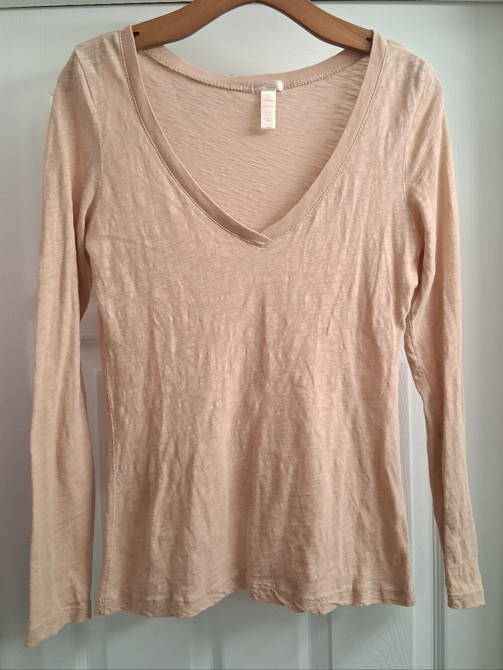 Ambiance Apparel Tan Thin Long Sleeve Shirt Large